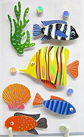 Sticker Stick-Ons Mix Tropische Fische